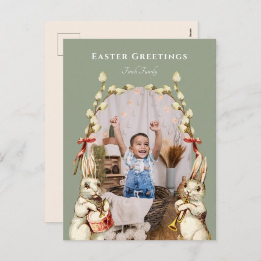 マーチングバンドハッピーイースター写真はがき シーズンポストカード (正面/裏面)