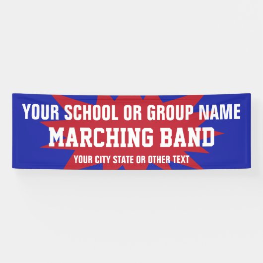 マーチングバンドパレードバナー(赤スターバスト) 横断幕 (横)