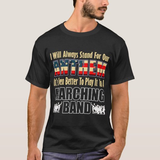 マーチングバンド愛国アメリカ国旗国歌 Tシャツ (正面)