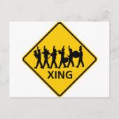 マーチングバンド横断高速道路の標識 ポストカード (正面)