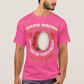 マーチングバンド用バスドラム行進バンド引用文 Tシャツ