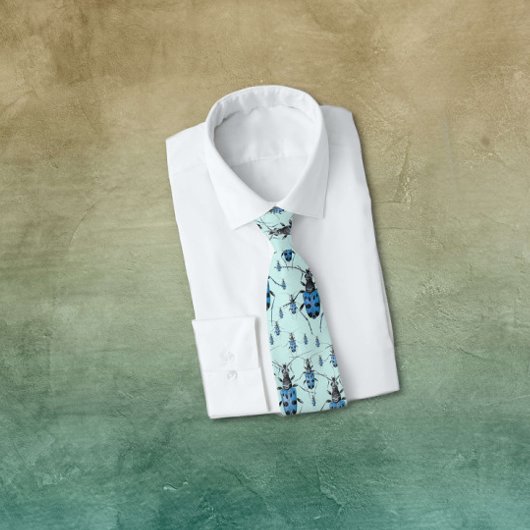 マーチングブルーカブトムシのヴィンテージイラストレーション ネクタイ