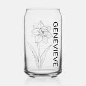 マーチ誕生フラワージョンキル名前をカスタムする ガラス缶 (正面)