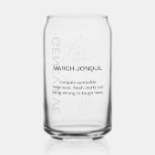 マーチ誕生フラワージョンキル名前をカスタムする ガラス缶 (裏面)