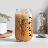 マーチ誕生フラワージョンキル名前をカスタムする ガラス缶