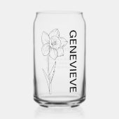 マーチ誕生フラワーダフォディル名前をカスタムする ガラス缶 (正面)