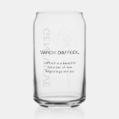 マーチ誕生フラワーダフォディル名前をカスタムする ガラス缶 (裏面)