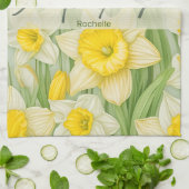 マーチ誕生フラワーダフォディル キッチンタオル (折り畳み)