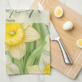 マーチ誕生フラワーダフォディル キッチンタオル (四つ折り)