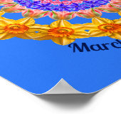 マーチ誕生フラワーパーソナライズされた引用文キッド子供部屋 ポスター (角)