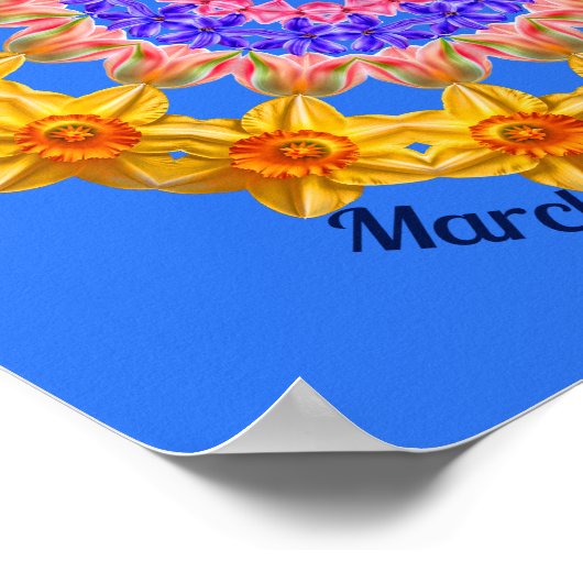 マーチ誕生フラワーパーソナライズされた引用文キッド子供部屋 ポスター (角)