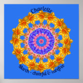 マーチ誕生フラワーパーソナライズされた引用文キッド子供部屋 ポスター (正面)