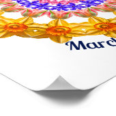 マーチ誕生フラワーパーソナライズされた引用文キッド子供部屋 ポスター (角)