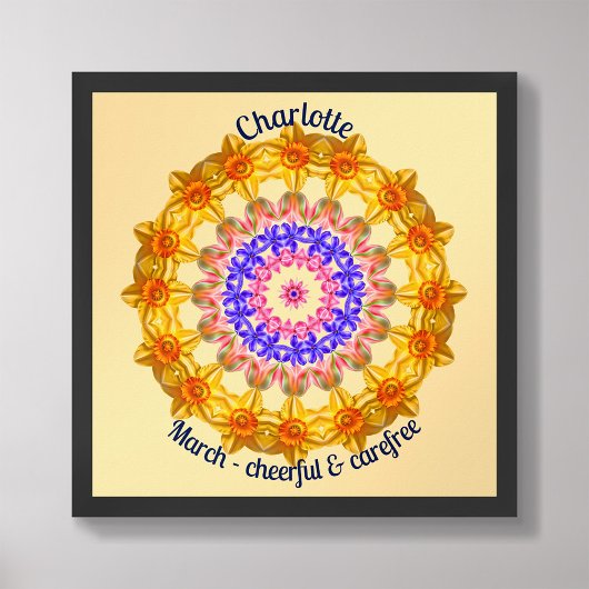 マーチ誕生フラワーパーソナライズされた引用文キッド子供部屋 ポスター