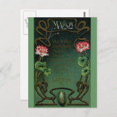 マーチ誕生日とロータス&ブラッドストーン ポストカード (正面/裏面)