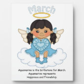 マーチ誕生石エンジェルブラックプラーク フォトプラーク (正面)