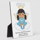 マーチ誕生石エンジェルブラックプラーク フォトプラーク (側面)