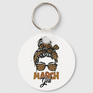 マーチ・ガール・メッシー・ヘア・サングラス・レオパード・レディー キーホルダー