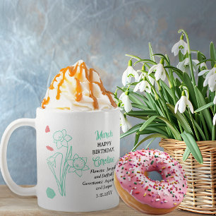 マーチ・ダフォディル   アクアマリン誕生日キープサケ コーヒーマグカップ