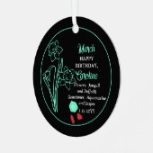 マーチ・ダフォディル | アクアマリン誕生日キープサケ メタルオーナメント (正面左)