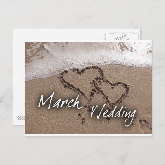マーチ ビーチ デスティネーション ウェディング... - カスタマイズ 案内ポストカード (正面/裏面)
