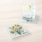 マーチDaffodil Glass Coaster & Trivet ガラスコースター (アングル)