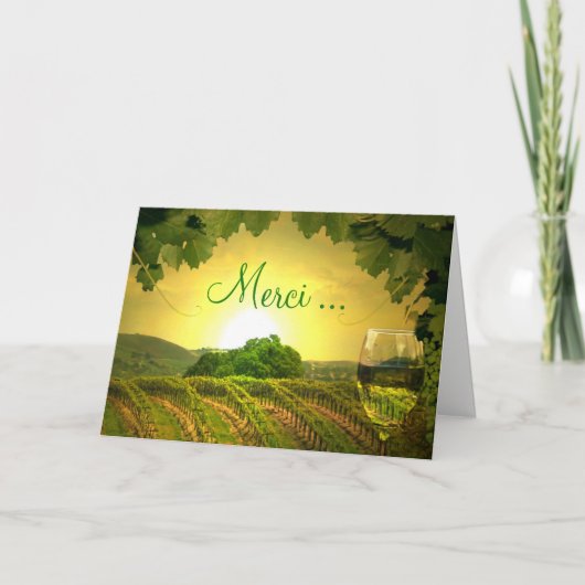 マーチVineyardとフランスのWineで感謝 サンキューカード (正面)