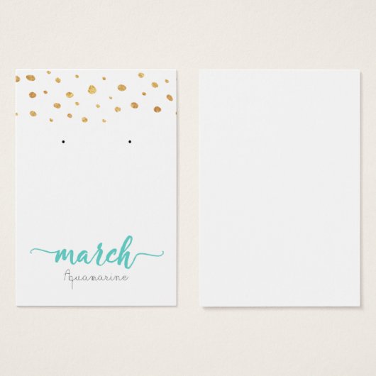 マーツアクアマリン誕生石イヤリングカード (正面&裏面)