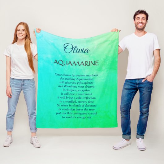 マーツアザムストーンアクアマリンデザイン フリースブランケット (インサイチュ)