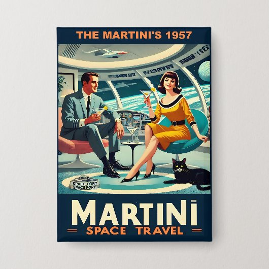 マーティニ・スペース・トラベル・ポスター 1957年 缶バッジ (正面)