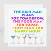 マーティニ ゼン - ハッピーアワーのお誘いの計画 招待状 (正面/裏面)