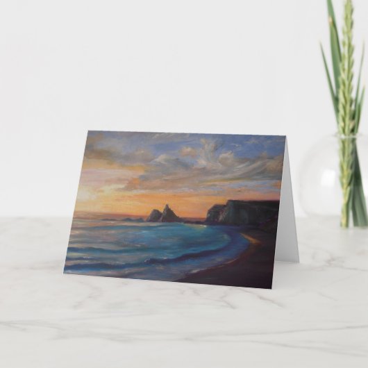 マーティンのビーチグリーティングカードの最後の光 カード (正面)