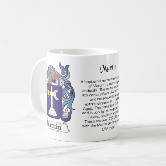 マーティンの家紋のマグ コーヒーマグカップ (正面左)