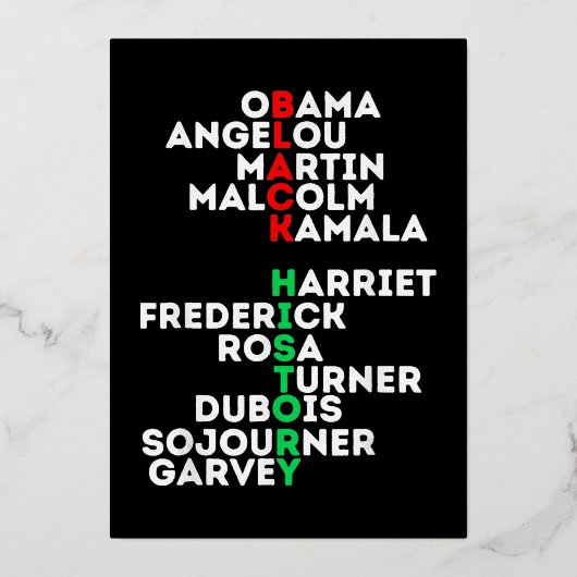 マーティンブラック歴史月間のような夢 箔シーズンカード (正面)