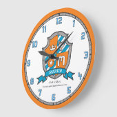 マーティン名とは文字Mクレストオレンジ ラージ壁時計 (傾斜)