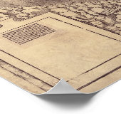 マーティン・ウォルドセエミュラーの1507年ヴィンテージ世界地図 ポスター (角)