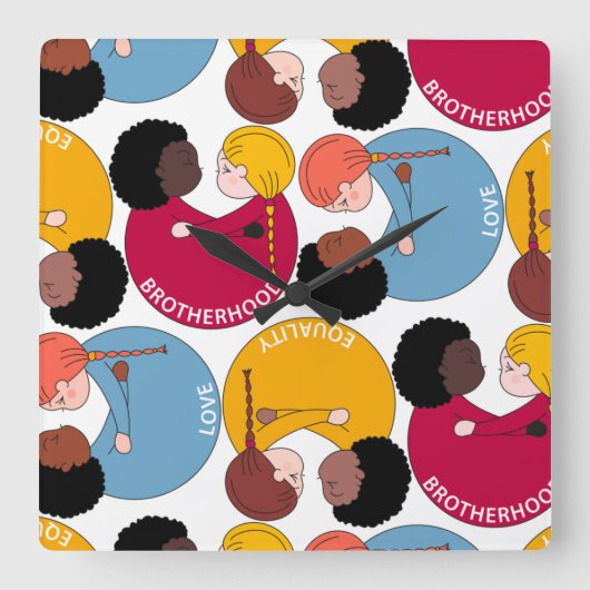 マーティン・ルーサー・キング・デイ、平等と同胞愛 スクエア壁時計 (正面)