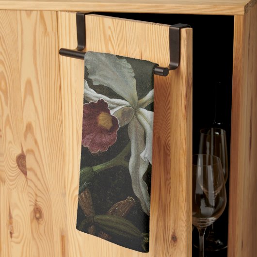 マーティン・J・ヒードによるコリブリと白いラン キッチンタオル (三つ折り)