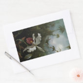 マーティン・J・ヒードによるコリブリと白いラン 長方形シール (封筒)