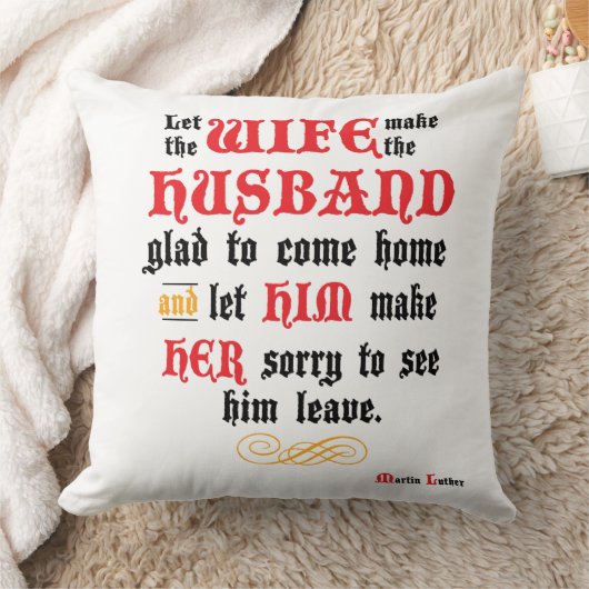 マーティンLuther著改良された結婚の引用文 クッション (ブランケット)