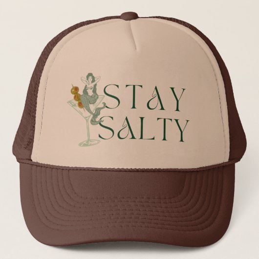 マーティーニのトラック運転手の帽子に塩辛い人魚を滞在 キャップ (正面)