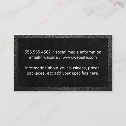 マーティーニのロゴ |ブラックレザー 名刺 (裏面)