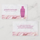 マーティーニシェーカーロゴ |ピンクの大理石 名刺 (正面/裏面)