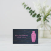 マーティーニシェーカーロゴ | 抽象芸術背景 名刺 (スタンド正面)