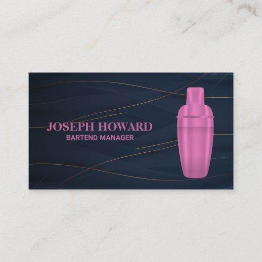 マーティーニシェーカーロゴ | 抽象芸術背景 名刺 (正面)