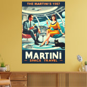 マーティーニ宇宙旅行ポスター 1957年 キャンバスプリント (インサイチュ (リビング))