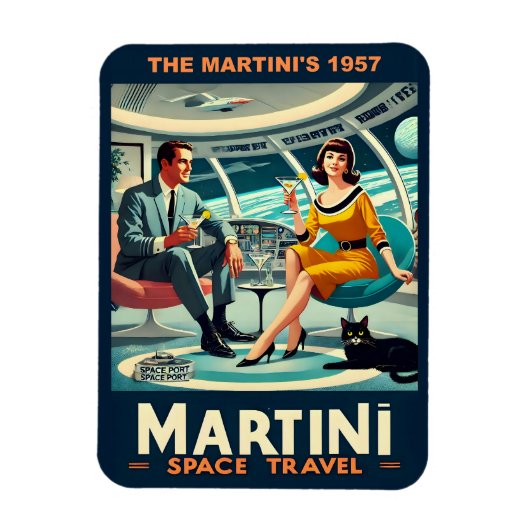 マーティーニ・スペース・トラベル・ポスター 1957年 マグネット (縦)