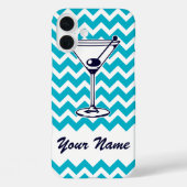 マーティーニ・ピクトグラムと青いシェブロン模様 Case-Mate iPhoneケース (裏面)