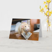 マーティ読マウスのBook Greeting Card カード (黄色い花)