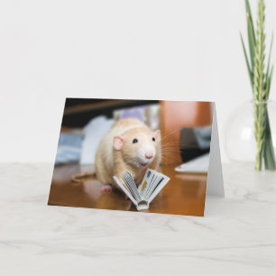 マーティ読マウスのBook Greeting Card カード